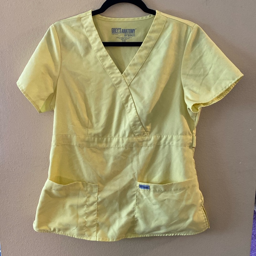 Yellow scrub top